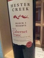 Hester Creek Estate Winery Block 3 Reserve Cabernet Franc 2010